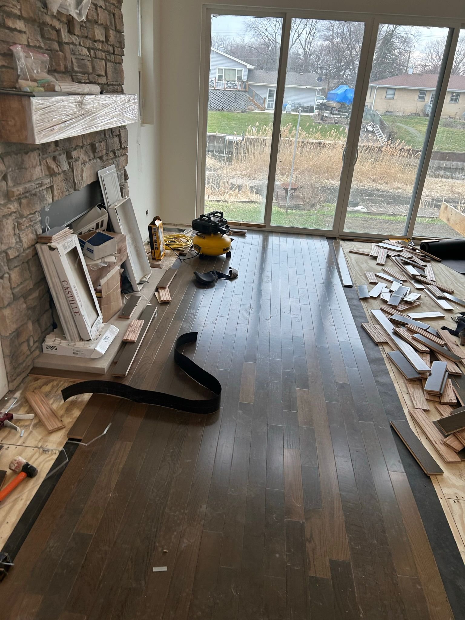 Durable prefinished hardwood floor in Illinois kitchen