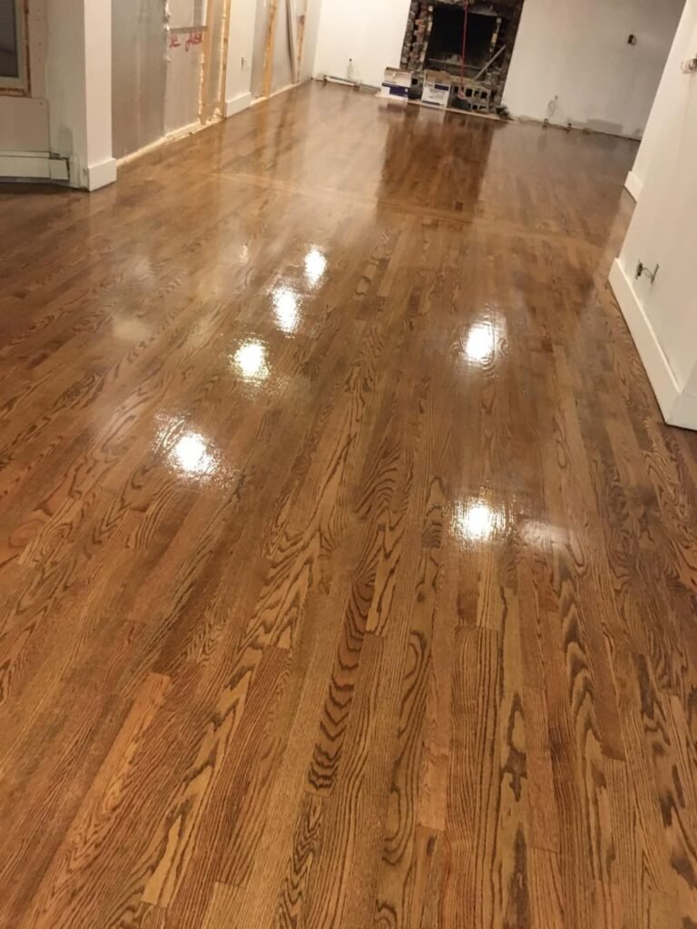 Commercial hardwood flooring installation