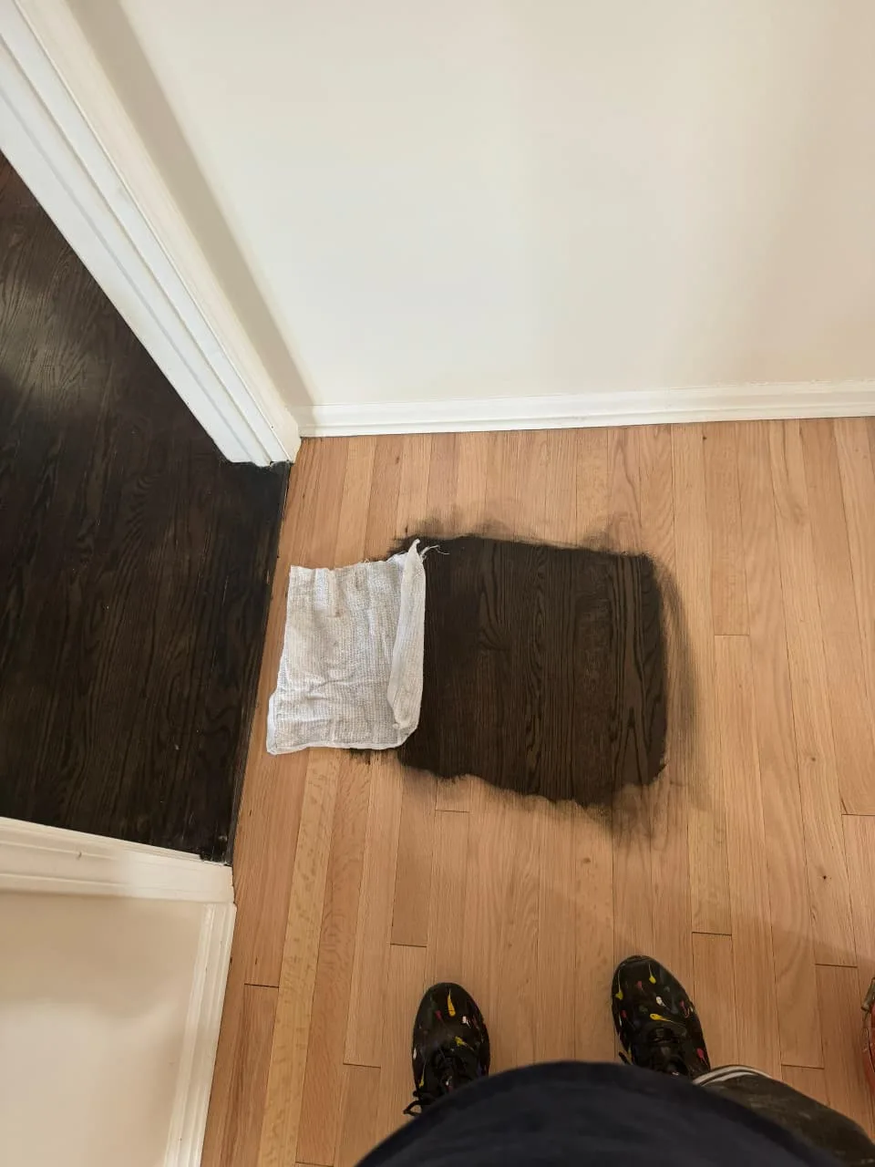 Custom wood stain application on hardwood floors — Rockford, IL