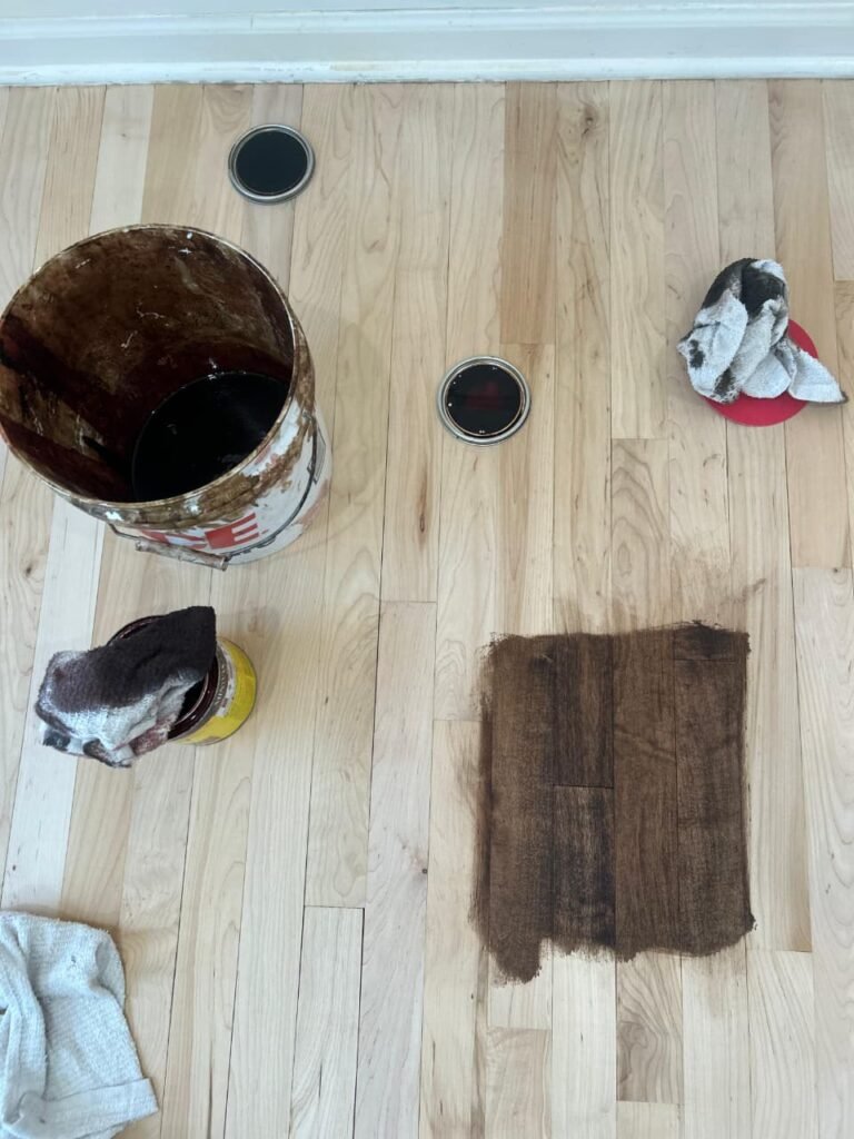 Custom wood stain service in Rockford IL for hardwood floors Image