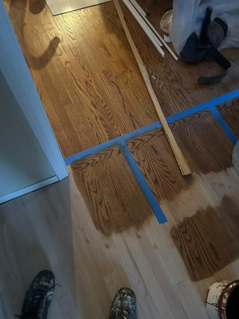 Custom wood stain service in Rockford IL for hardwood floors Image