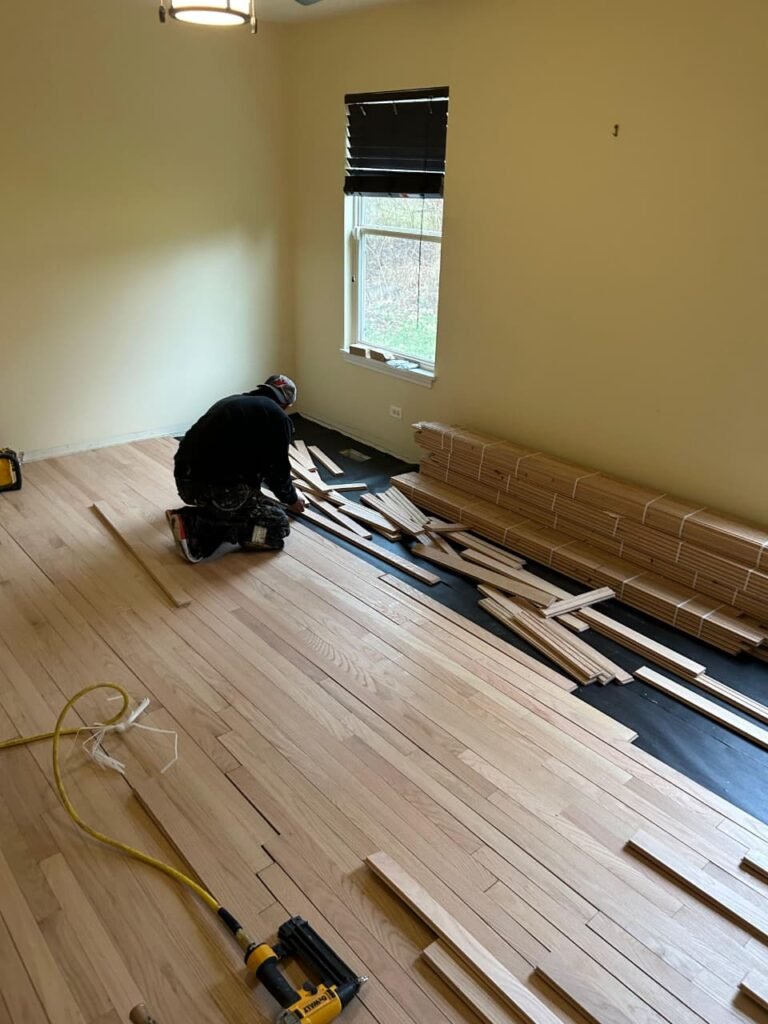 Professional hardwood floor installation in Rockford, IL