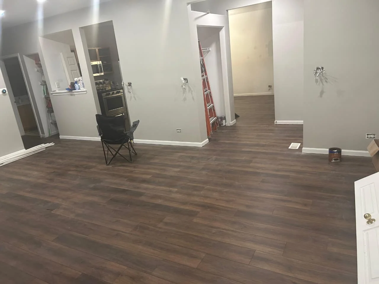 Completed laminate flooring — Rockford, IL renovation