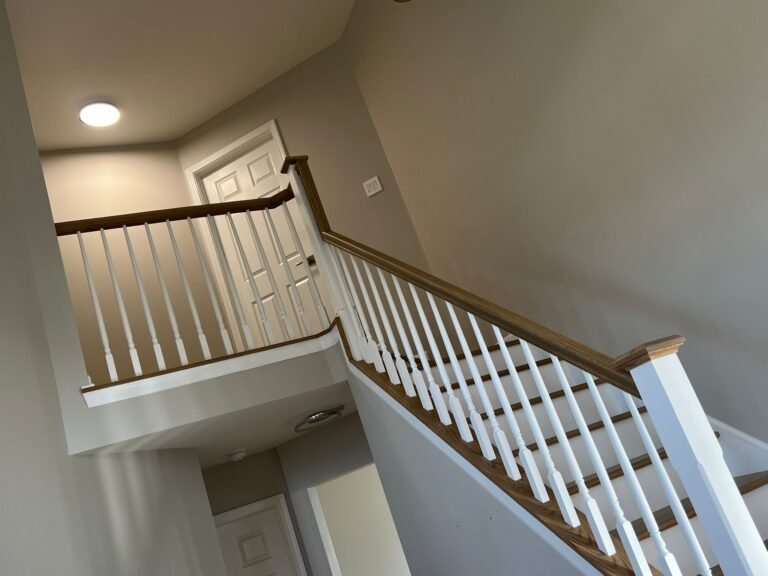 Staircase flooring installation in Rockford IL modern hardwood stairs