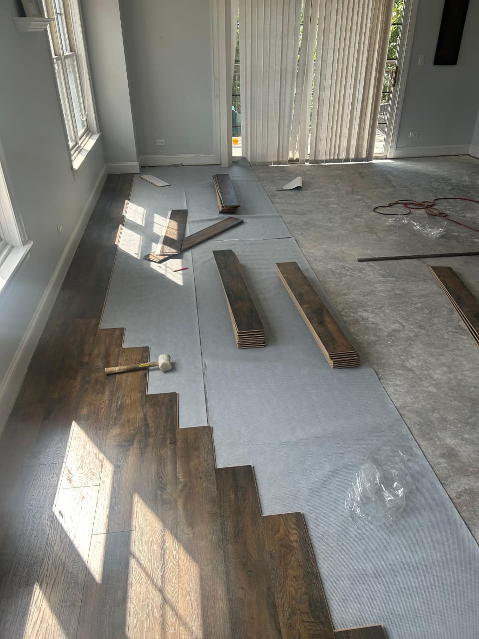 Vinyl plank flooring in Rockford kitchen — waterproof finish