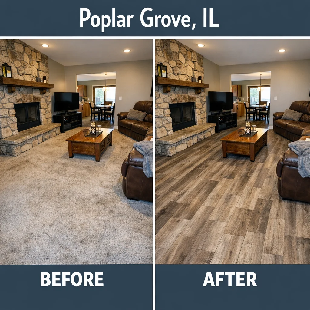 Complete flooring upgrade in Poplar Grove, IL home